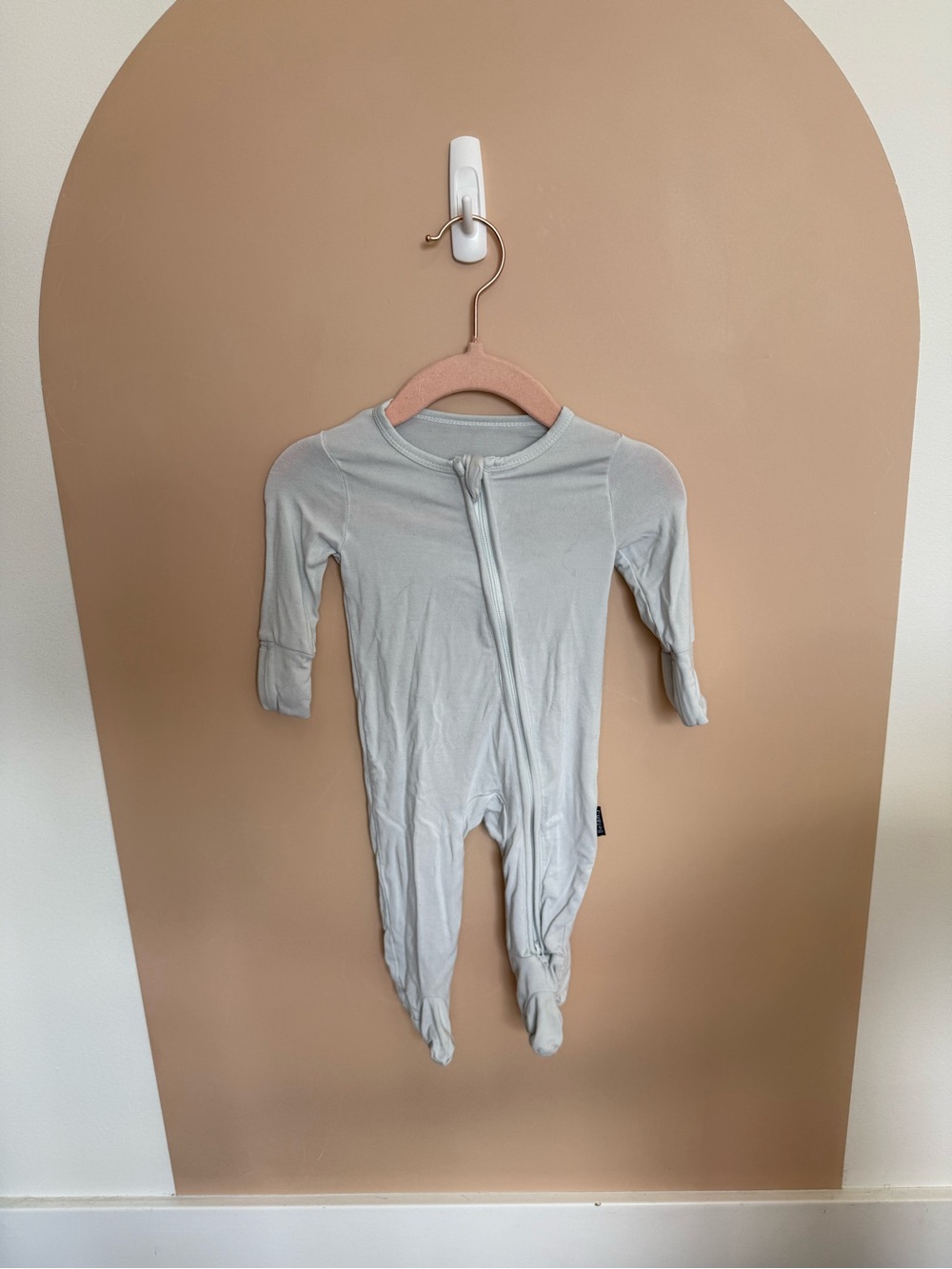 Soft Light blue Baby Footed One-Piece Romper